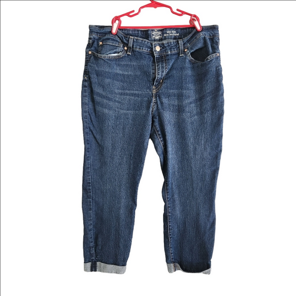 Signature by Levi Strauss Denim - Signature by Levi Strauss Women's cropped cuffed Jeans - Blue Denim size 18